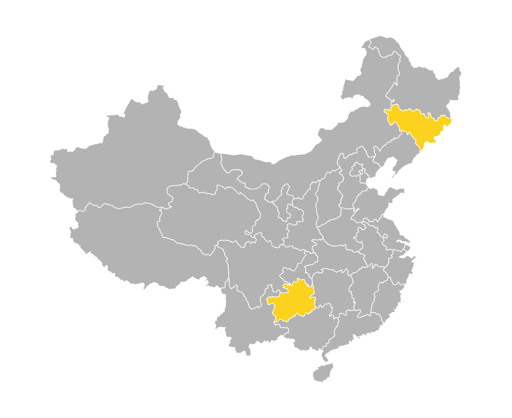 Provinzen Guizhou und Jilin